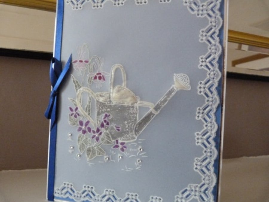 Watering Can Parchment Birthday Card