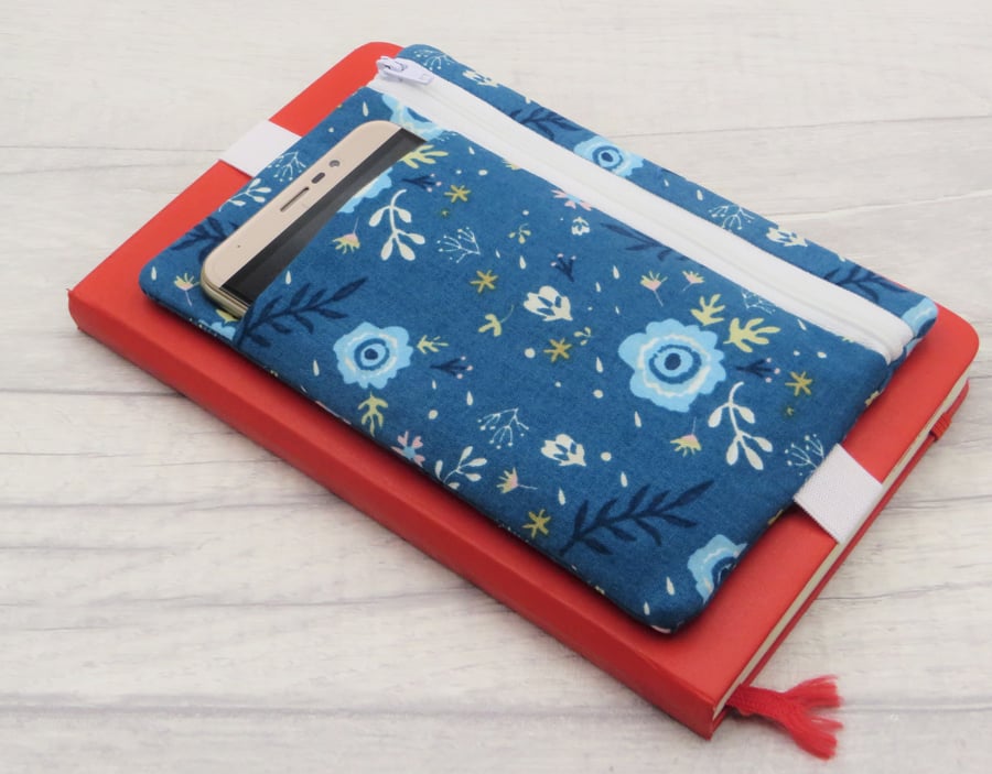 Pen pouch with zipped pocket for bullet journal accessories