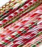 Twisted cane Christmas offcuts Bullseye 90 coe glass Vitrigraph twisties