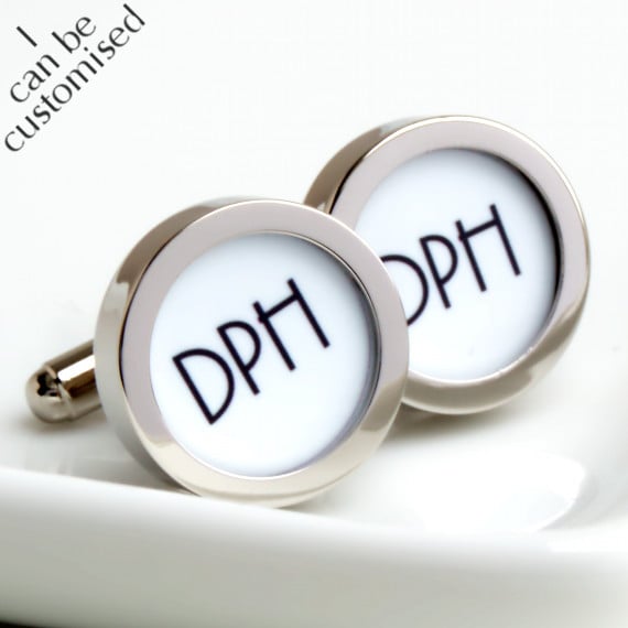 Monogrammed Cufflinks 1920s Style Initials Personalized Gift for Grooms Weddings