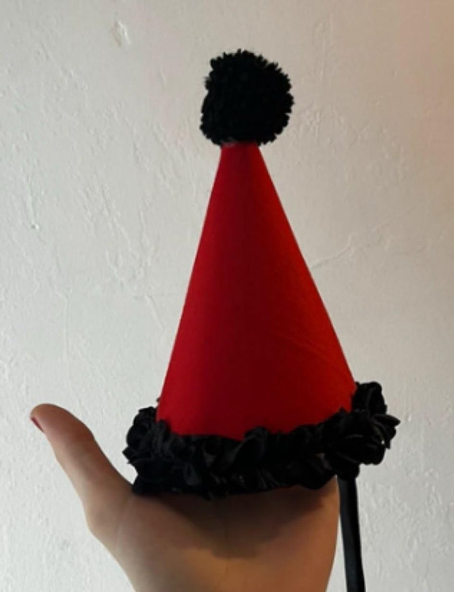 Handmade Red Clown Hat 