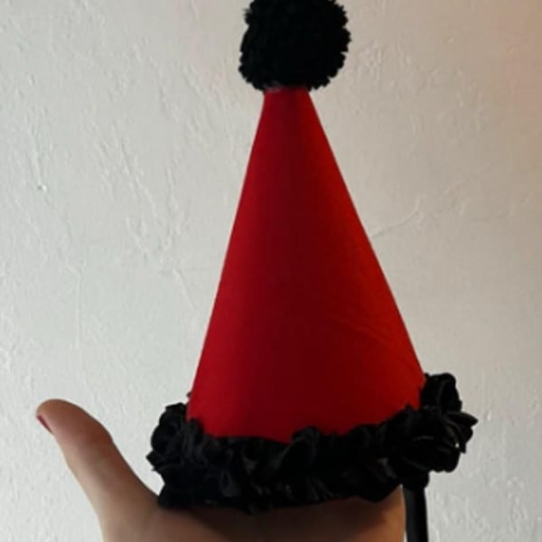Handmade Red Clown Hat 