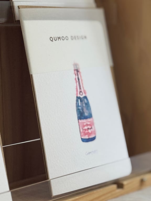 Wine Champers Champagne Blank Greetings Card (QM 293)