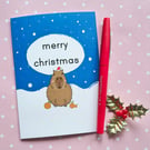 Capybara Christmas Card - Cute Christmas Card