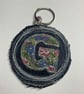 Upcycled denim key ring. Boho G - Image 1