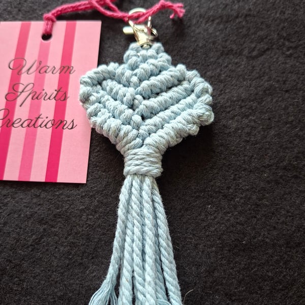 Macrame Heart shaped Keyring