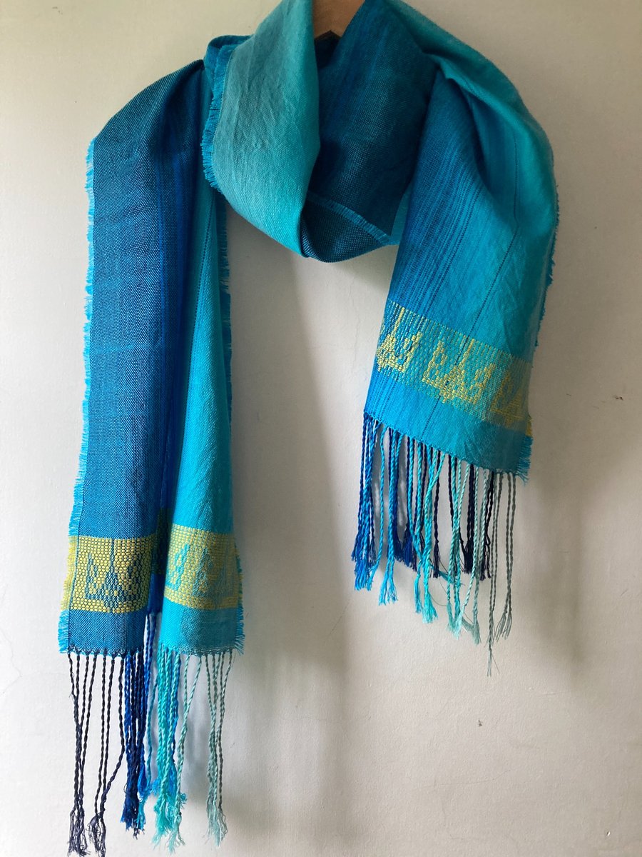 Tryzub Handwoven Cotton Scarf