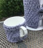 Cafetiere cosy and 2 mug hugs - grey marl.  - Image 3
