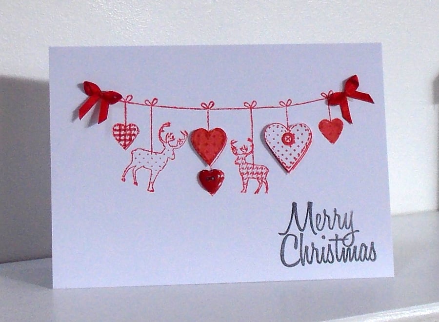 Pack of 5 Handcrafted Christmas Cards in Scandinavian Style