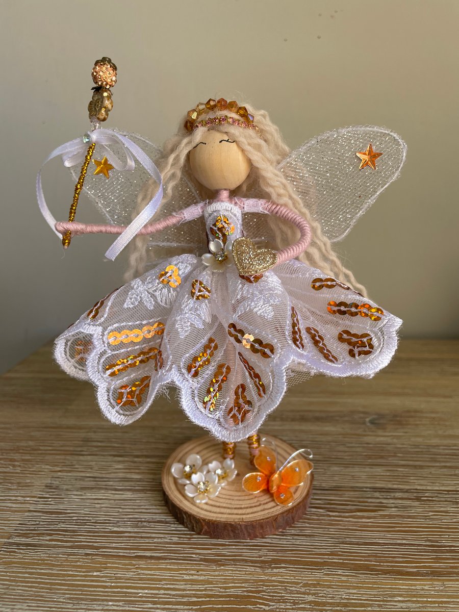 Fairy princess handmade beautiful doll standing ornament, nursery decor 