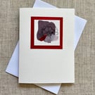 Hand painted abstract art card, original art, blank card, floral art, abstract.