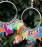 BUTTERFLY HOOPS holograph sequin festival rave kawaii cute silver plated - Image 6