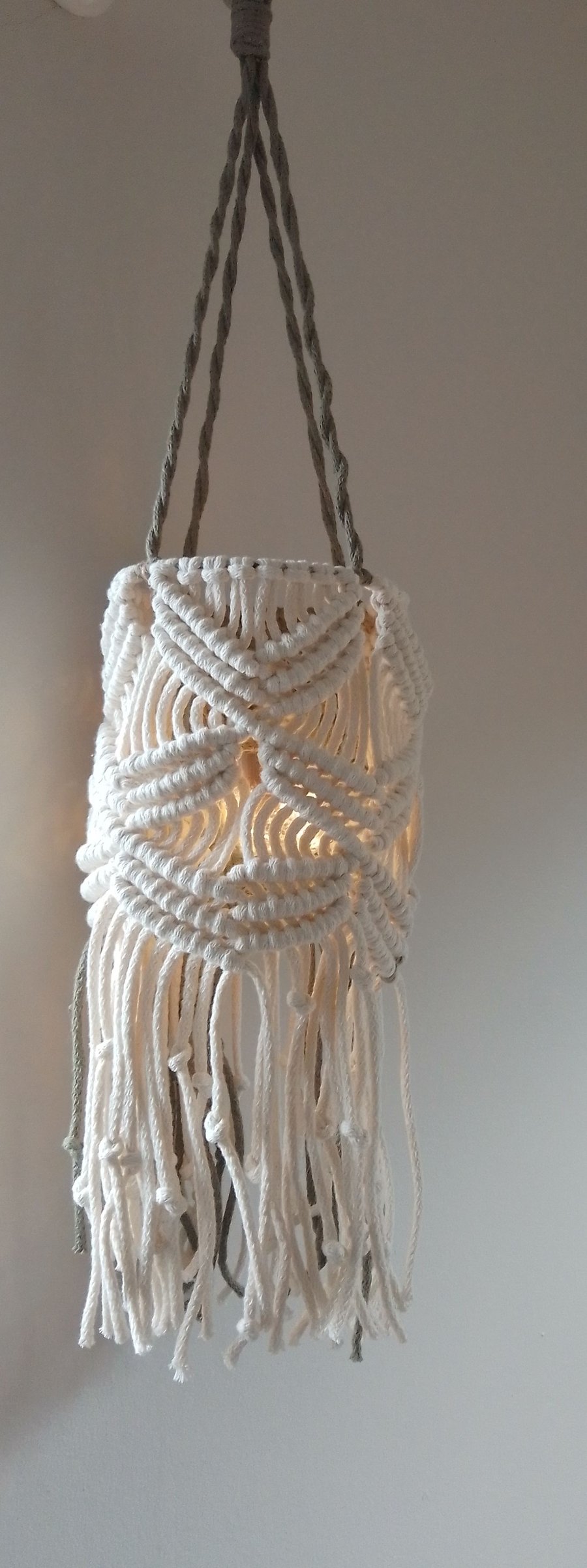 Macrame natural cotton boho lantern 