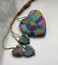 4 hanging abstract wooden hearts  - Image 1
