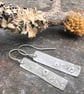 Silver Textured Dangle Earrings  - Image 1