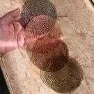 Luxury unique handmade filigree copper wire woven coaster saucer mat teatime