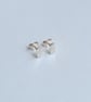 Tiny Rectangular Hammered Recycled Sterling Silver Stud Earrings - Image 9