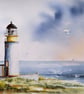 Tiumpan Head Lighthouse, Original Watercolour Painting.