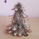 Christmas feather decorations single tree 12cm tall