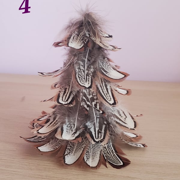Christmas feather decorations single tree 12cm tall