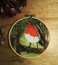 Embroidered robin in woodland . - Image 2