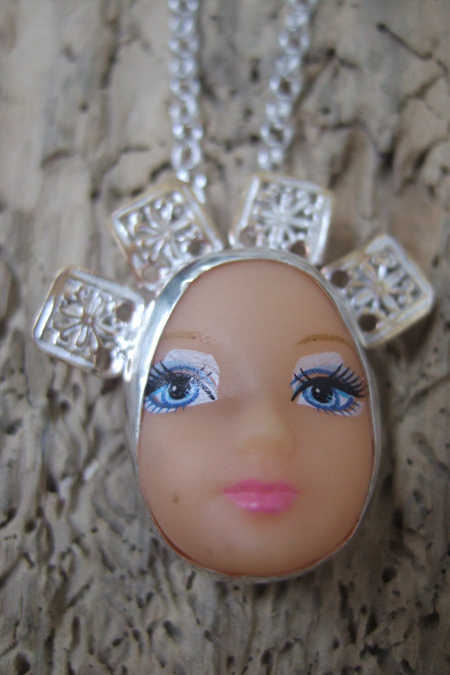 Sterling Silver Doll Face Pendant No. 17