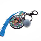 Flower Fairy Bag Charm with Tassel and Charms, Handmade Keyring