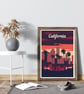 California retro travel poster, California travel print, USA travel art - Image 2