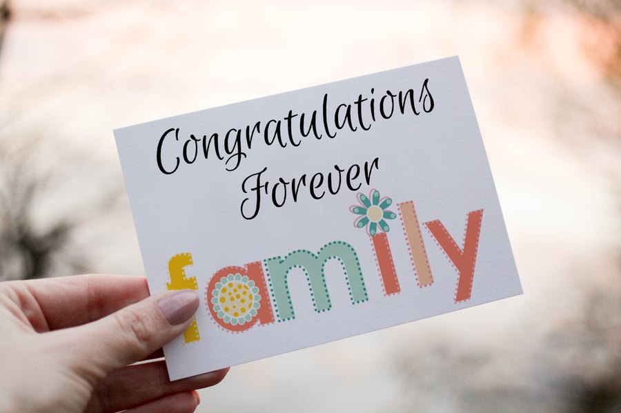 Congratulations Forever Family Card, Adoption Day Card, Congratulations Adoption