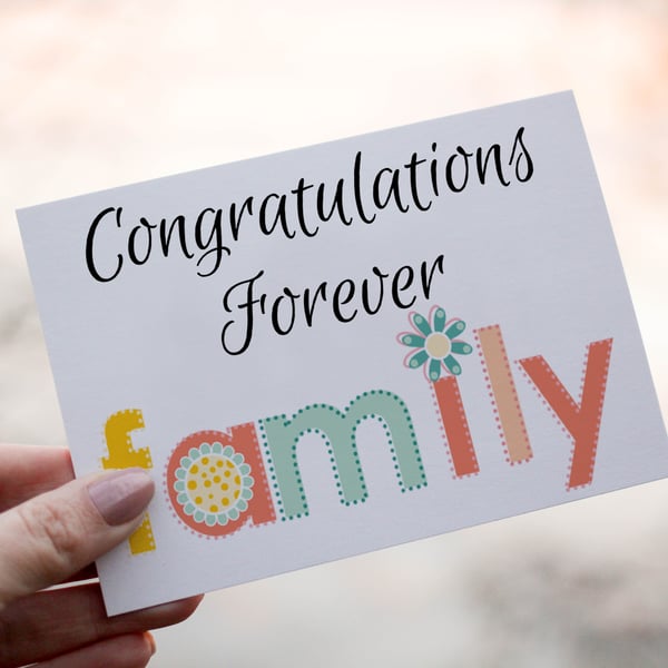 Congratulations Forever Family Card, Adoption Day Card, Congratulations Adoption