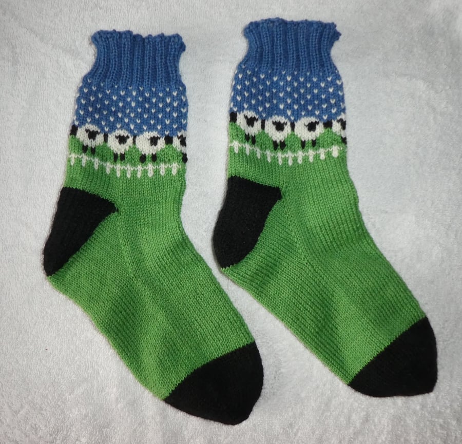 Sheep Socks 4ply Knitting Pattern. Sock Knitting Pattern PDF. Download PDF