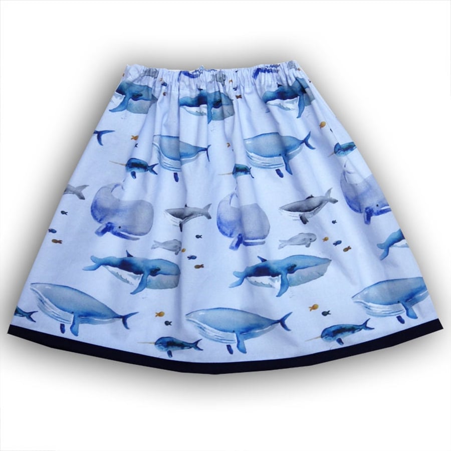 Girl's Whale Skirt, Girls Clothing, Skirts for Girls, Gifts for Girls