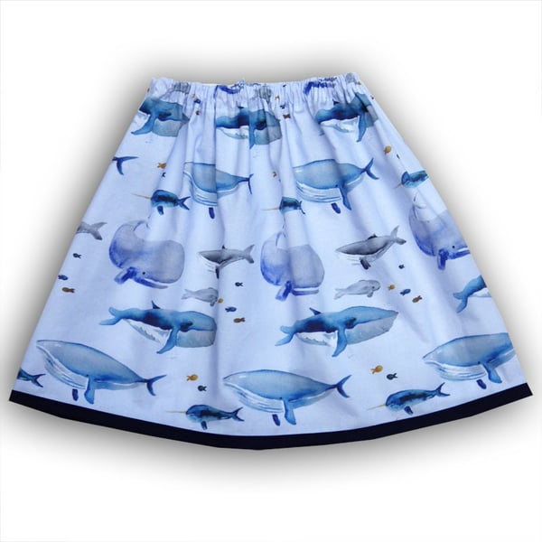 Girl's Whale Skirt, Girls Clothing, Skirts for Girls, Gifts for Girls