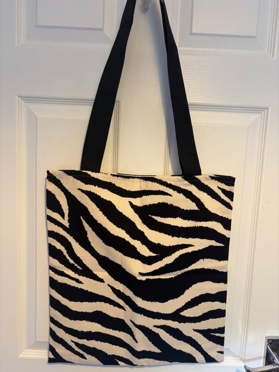 Zebra themed tote bag