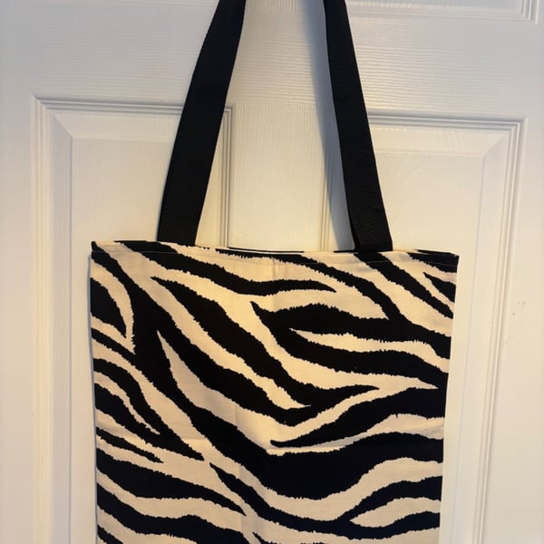 Zebra themed tote bag