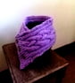 Purple Lavender Celtic Cable Wool Neck warmer, Handmade
