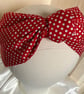 Ginger - Red & White Polkadot 40s Style Cotton Turban Headband