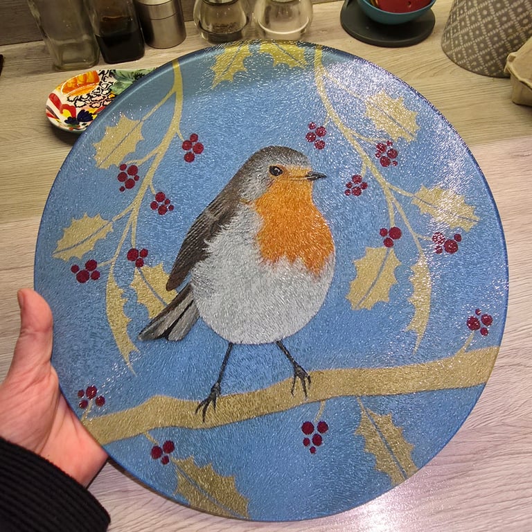Robin Round Glass Chopping Board