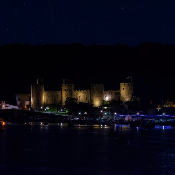 Conwy castle at night print