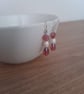 SHADES OF PINK AND PEARLY WHITE GLASS BEADS DROP EARRINGS. - Image 1