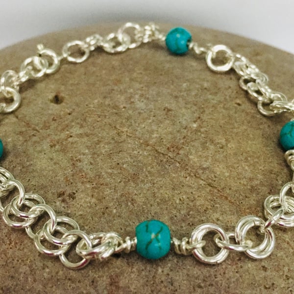 Sterling Silver Turquenite Bracelet