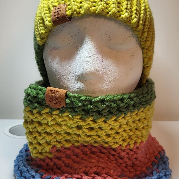 Crochet hat and scarf handmade set