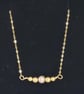 Dainty Solid Gold Bead Necklace: Freshwater Pink Pearl Accent - Image 9