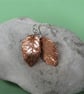Copper leaf earrings with sterling silver - Image 2
