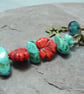 Keyring & bag charm in antique bronze with Turquoise beads