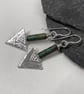 Sterling silver and African turquoise triangular earrings - Image 5