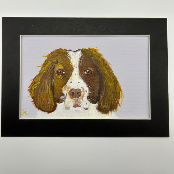 Original painting of a spaniel 5x7" 