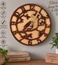Woodland Bird Wall Clock – Layered Wooden Tree Clock – 20cm