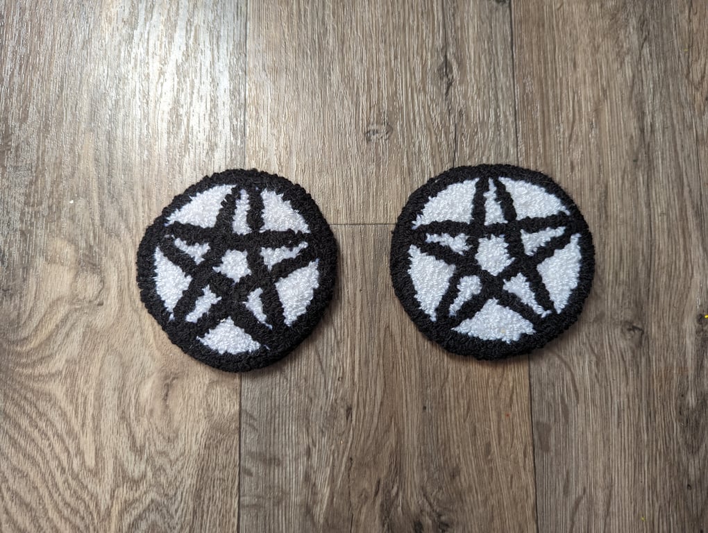 Pair of Pentacle Mug Rugs or Coasters