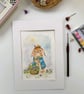 February Bunny - Bunny art - Children's room decor